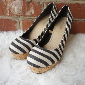 Navy Striped Wet Seal Wedges